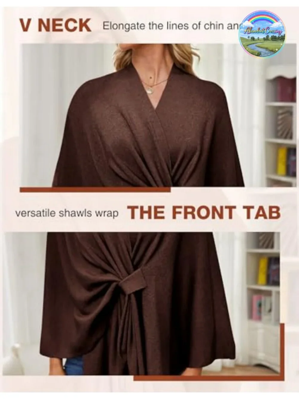 Elegant Open Front Poncho Shawl Wrap Sweater, Rayon Blend